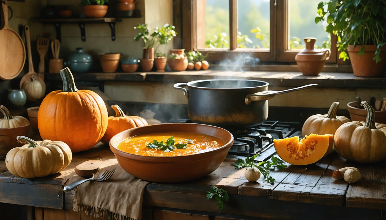 découvrez la recette authentique et simple de grand-mère pour une délicieuse soupe de potimarron, parfaite pour réchauffer vos soirées avec saveur et tradition.