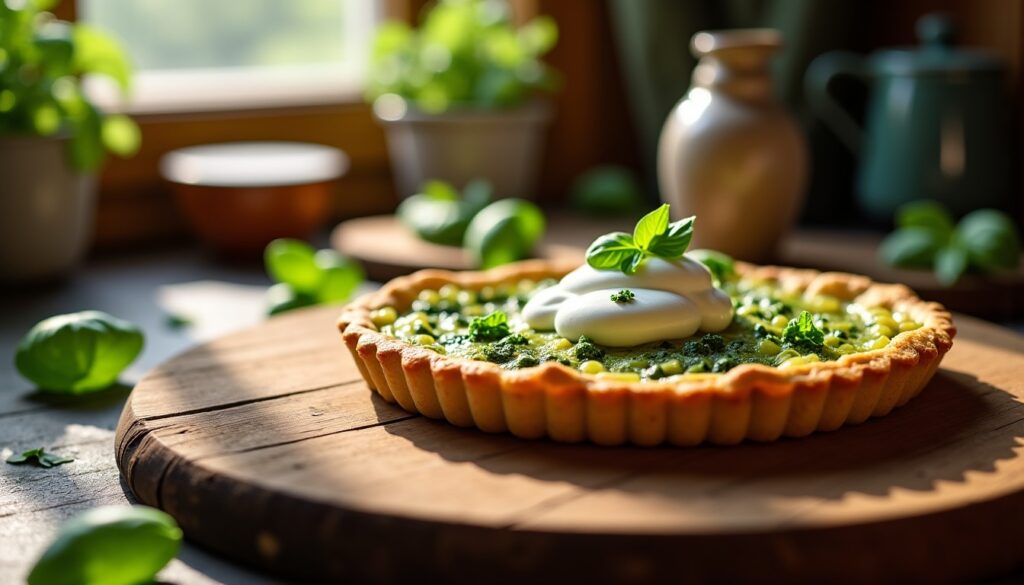 Délicieuse Tarte aux Courgettes, Burrata Fondante et Crème de Pesto : Une Recette Simple à Réaliser