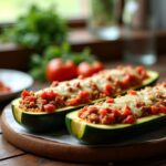 Délices de Courgettes Farcies : Viande Hachée Savoureuse, Tomates juteuses et Fromage Fondant Gratiné