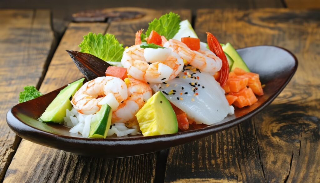Ceviche Péruvien Authentique à la Leche de Tigre : Daurade Sublimée et Crevettes Gourmandes
