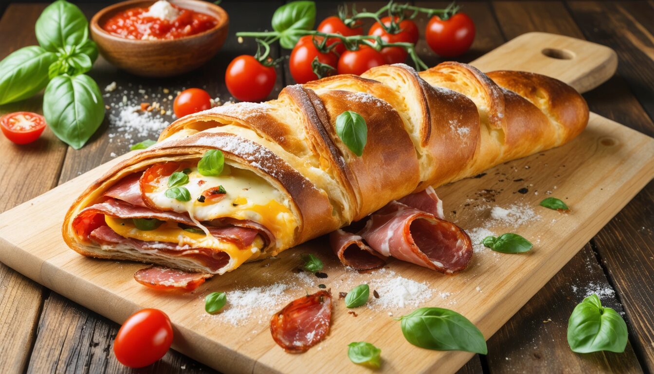 découvrez la recette authentique du stromboli italien, un délice traditionnel à savourer absolument pour une expérience culinaire unique.