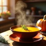 Soupe Onctueuse de Citrouille au Lait de Soja et Parfum de Romarin : Une Recette Simplissime